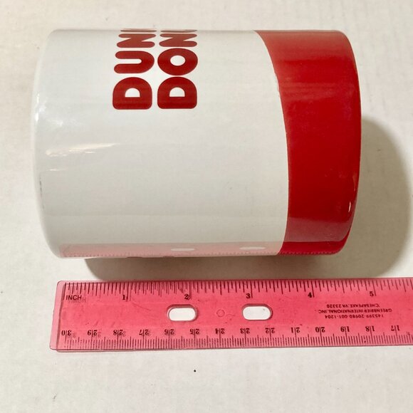 Dunkin' Donuts Ceramic Coffee Cup Mug Red White Collectors 2017 DD IP Holder - Picture 9 of 10